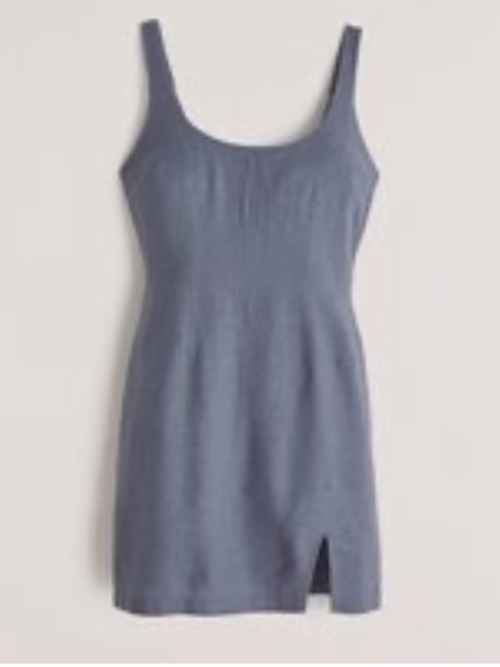 Abercrombie & Fitch Linen Slip Dress - Slate Blue